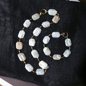 珍珠颈链项链饰品礼物 女款 天然淡水巴洛克珍珠手链 项链套装