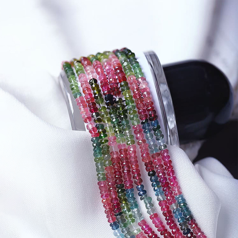 碧玺纯天然刻面毛衣链散珠