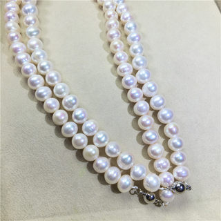 实物珠子圆度可以天然淡水珍珠项链女款珍珠项链