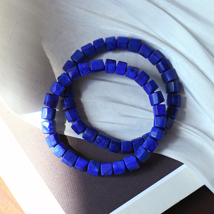 6A帝王天然阿富汗老矿青金石随形手链 水晶饰品 老矿帝王青男女款