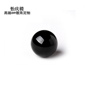 6A黑碧玺散珠半成品 14mmdiy手串饰品配件 水晶圆珠子隔珠4