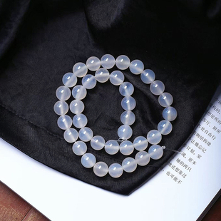 DIY手工水晶首饰串珠手链饰品配件材料 14mm天然白玛瑙散珠子