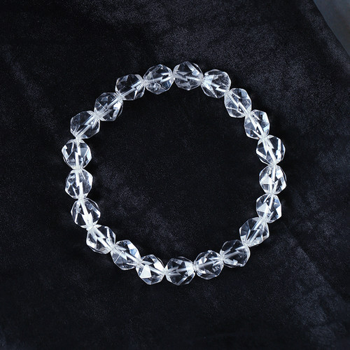天然白水晶钻石切面款手链
