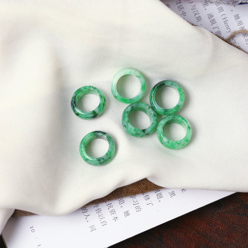 天然A货翡翠缅甸料甜甜圈款吊坠跑环路路通挂坠 女款翡翠挂坠饰品