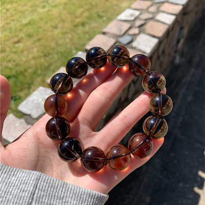 天然水晶茶晶烟晶手链