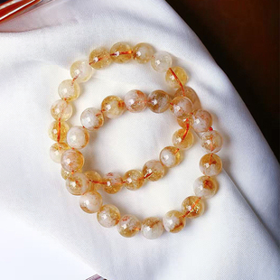 工厂处理福利价天然水晶黄塔晶单圈手链 黄塔晶手串饰品礼物 女款