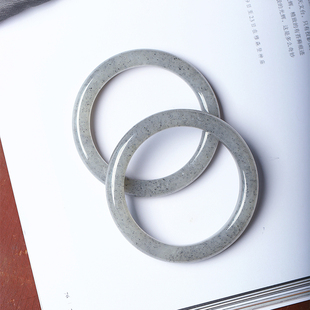 天然和田玉新疆料青花籽料手镯 女款火龙果芝麻糊玉镯妈妈镯饰品