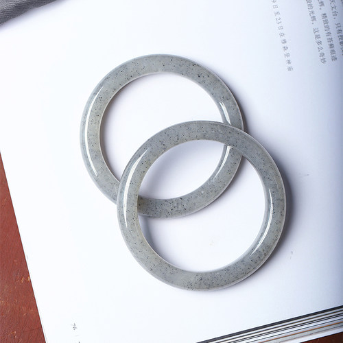 天然和田玉新疆料青花籽料手镯 女款火龙果芝麻糊玉镯妈妈镯饰品