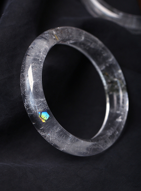 天然水晶彩幽灵手镯 女款水晶幽灵镯子饰品晶体比较透的一批