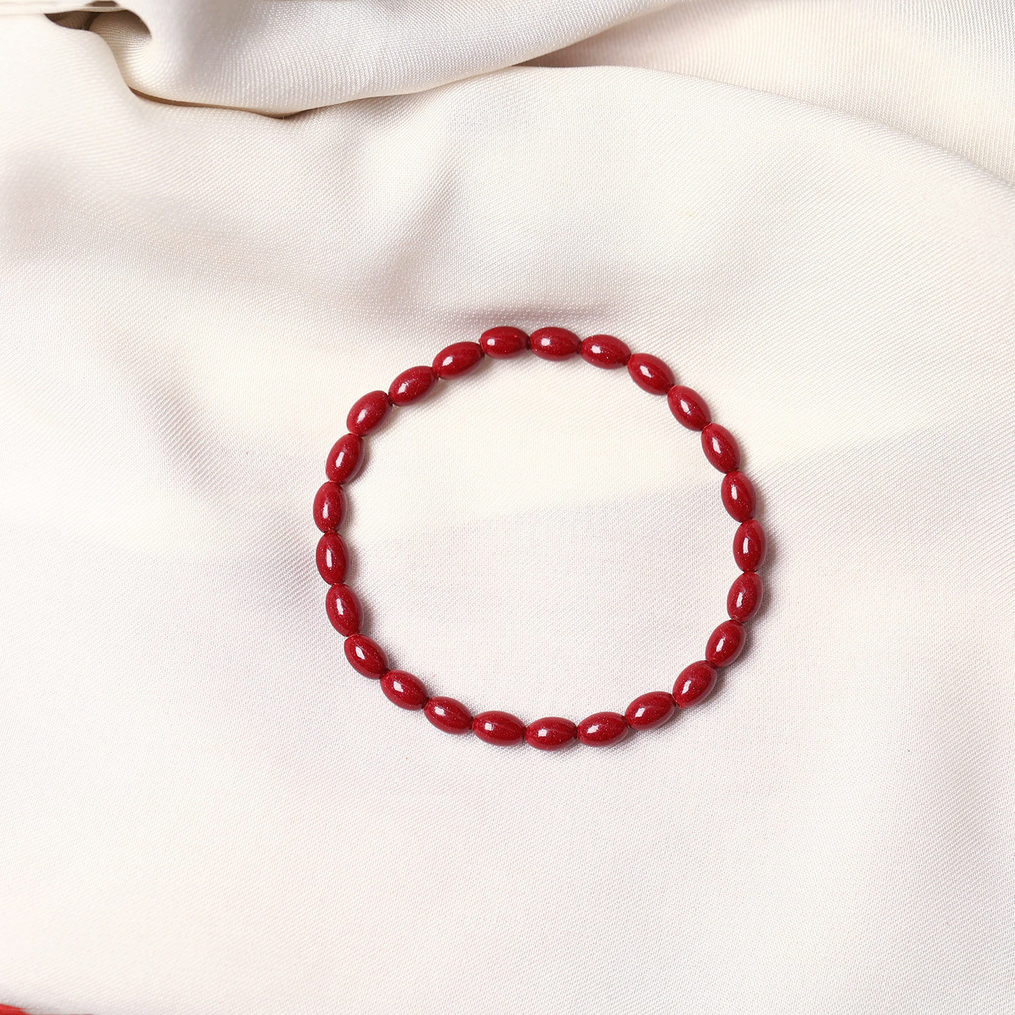 高含量朱砂天然朱砂紫金砂桶珠单圈手链 男女款朱砂手链