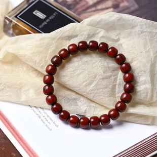 男女款 玻璃底 文玩檀木手串饰品 手链 天然印度料小叶紫檀老型珠款