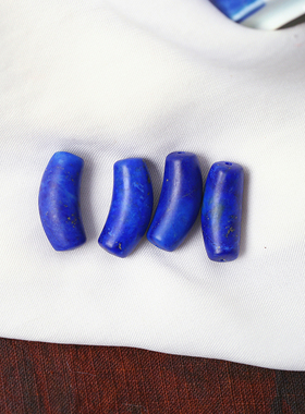 天然水晶老矿青金石雕刻弯管款吊坠配件 男女款水晶锁骨挂坠饰品