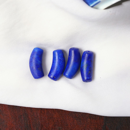 天然水晶老矿青金石雕刻弯管款吊坠配件 男女款水晶锁骨挂坠饰品