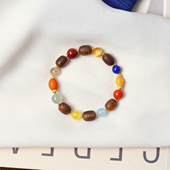 手串 水晶设计款 天然水晶蜜蜡南红青金搭配沉香桶珠原创款 手链女款