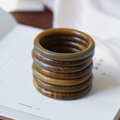 文玩木头手镯 天然绿檀木手镯 味道真 女款 很香 天然木香