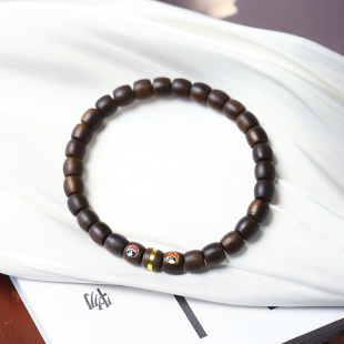 天然奇楠沉香直切搭配24K金配件手链 老油料高端文玩饰品 男女款