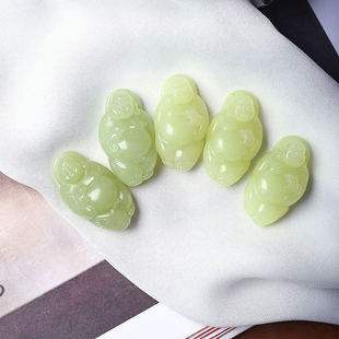 天然和田玉黄口料雕刻弥勒佛款吊坠 男女款玉石佛公挂坠饰品礼物