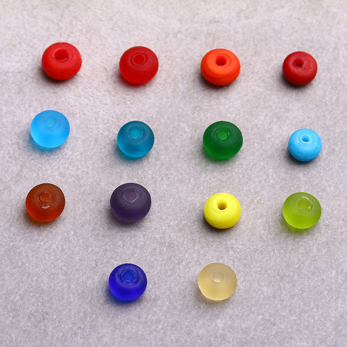 多色橘皮纹琉璃盘珠隔片垫片DIY散珠佛珠多宝星月串配件