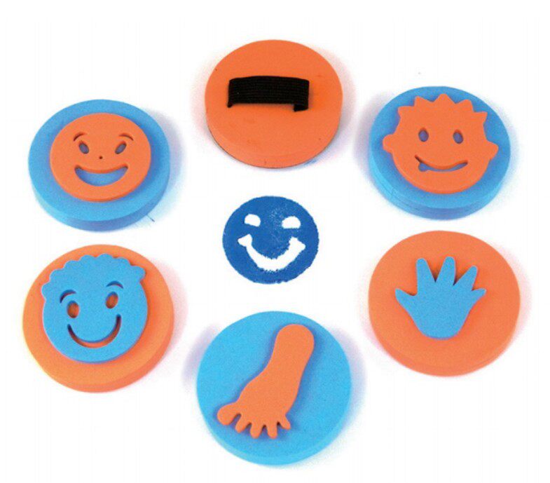 幼儿园教具美劳材料手工制作宝宝涂鸦创意diy eva手掌印-笑脸