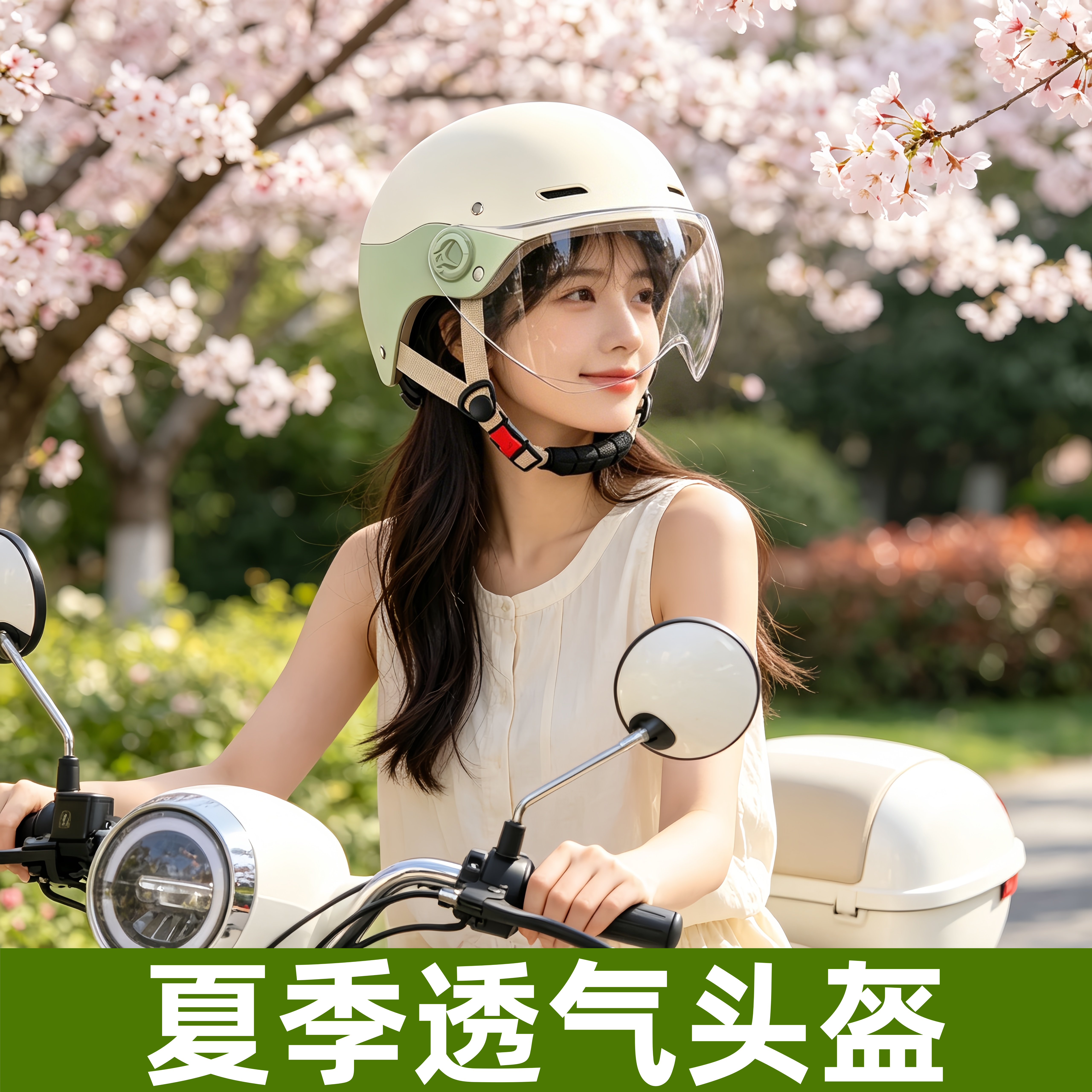 夏季女透气头盔清爽防晒防紫外线