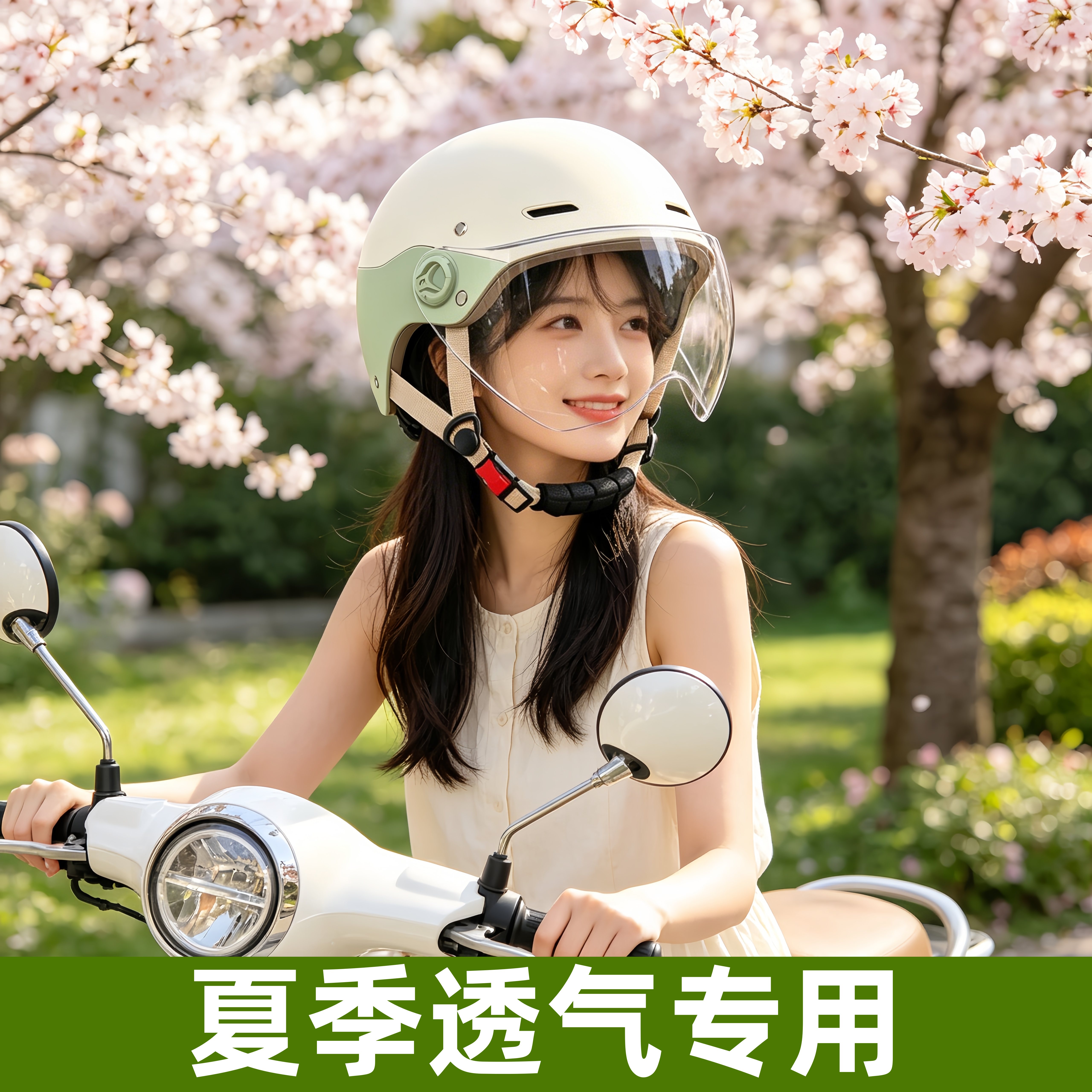 夏季女透气头盔温柔风高颜值防晒