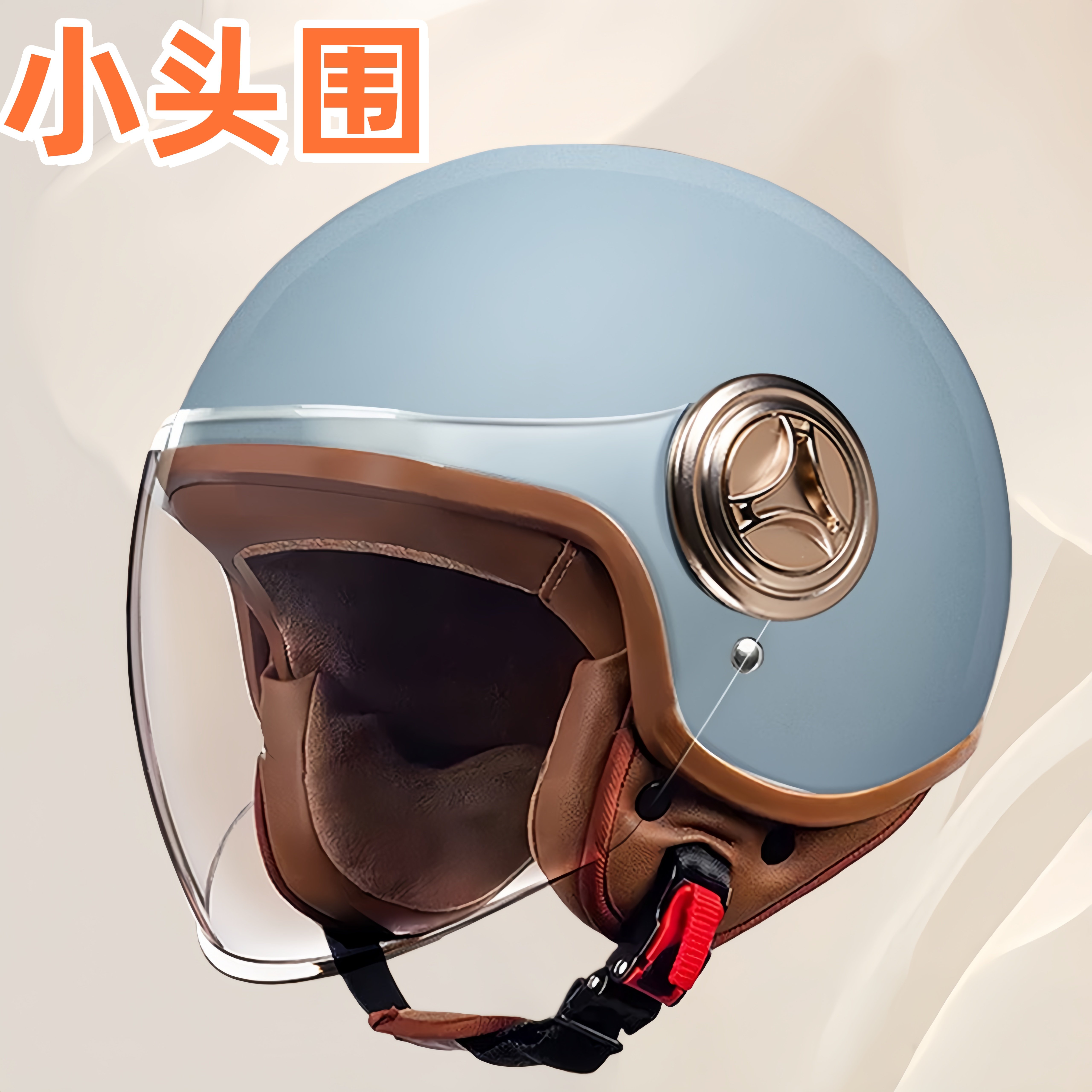 头盔女电动车冬小头围防雾保暖防风摩托车半盔高颜值冬季复古加厚