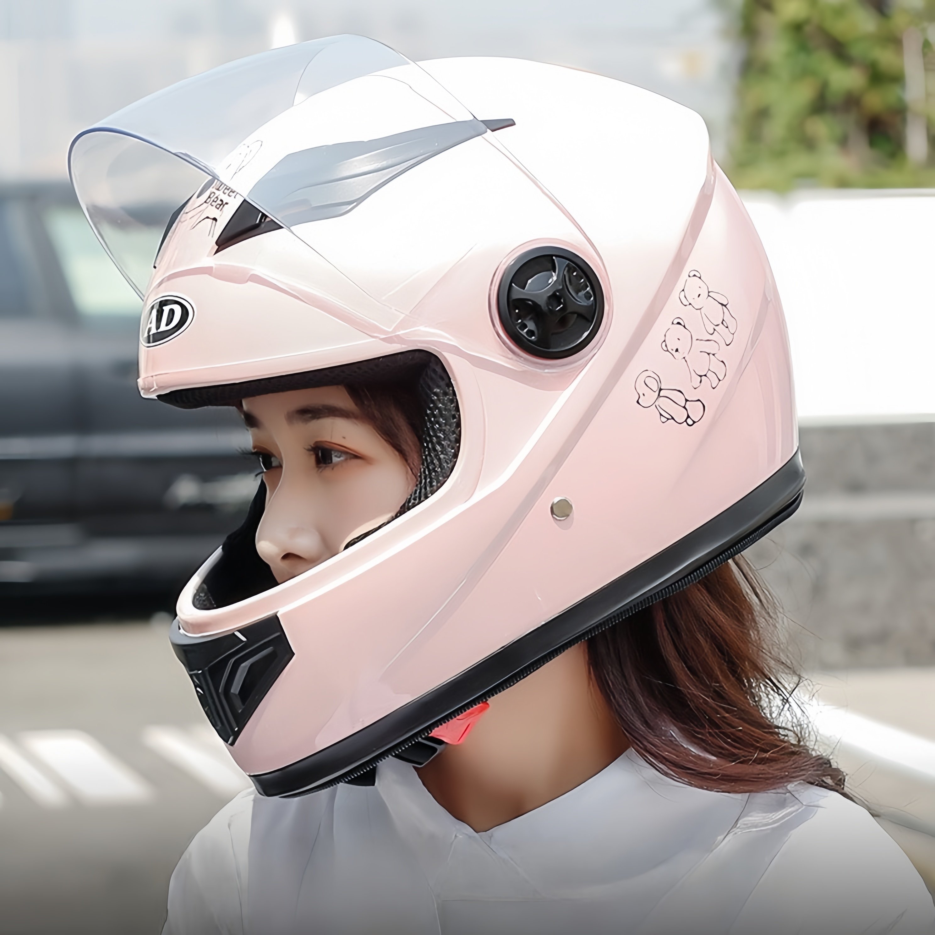 3C认证女士高颜值头盔电动车女防雨保暖摩托车全盔防寒冬季安全帽