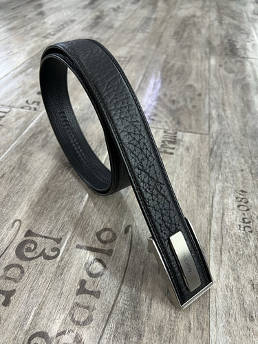 库奇世家真皮男士皮带头层牛皮野牛纹3.8不锈钢内参自动扣腰带