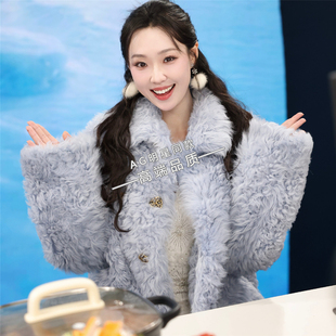 管乐马年春晚同款粉色毛衣针织开衫外套上衣休闲阔腿裤子衣服2026