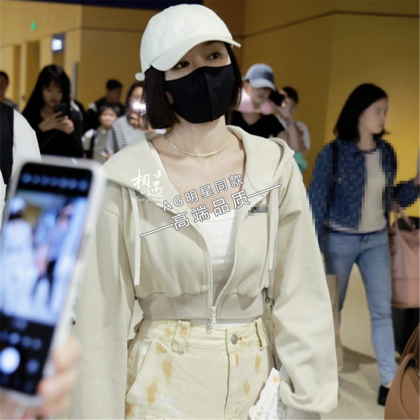 秦岚2026马年春晚同款粉红卫衣连帽衫上衣卫裤休闲运动裤长裤套装