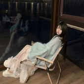 韩剧氛围感女主宽松大摆裙子长裙慵懒风仙女穿春季 网纱A字裙 新款