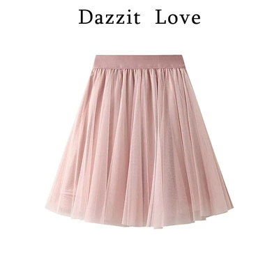 半身裙秋冬2025年新款女韩版高腰蓬蓬裙显瘦短款a字网纱裙短裙子