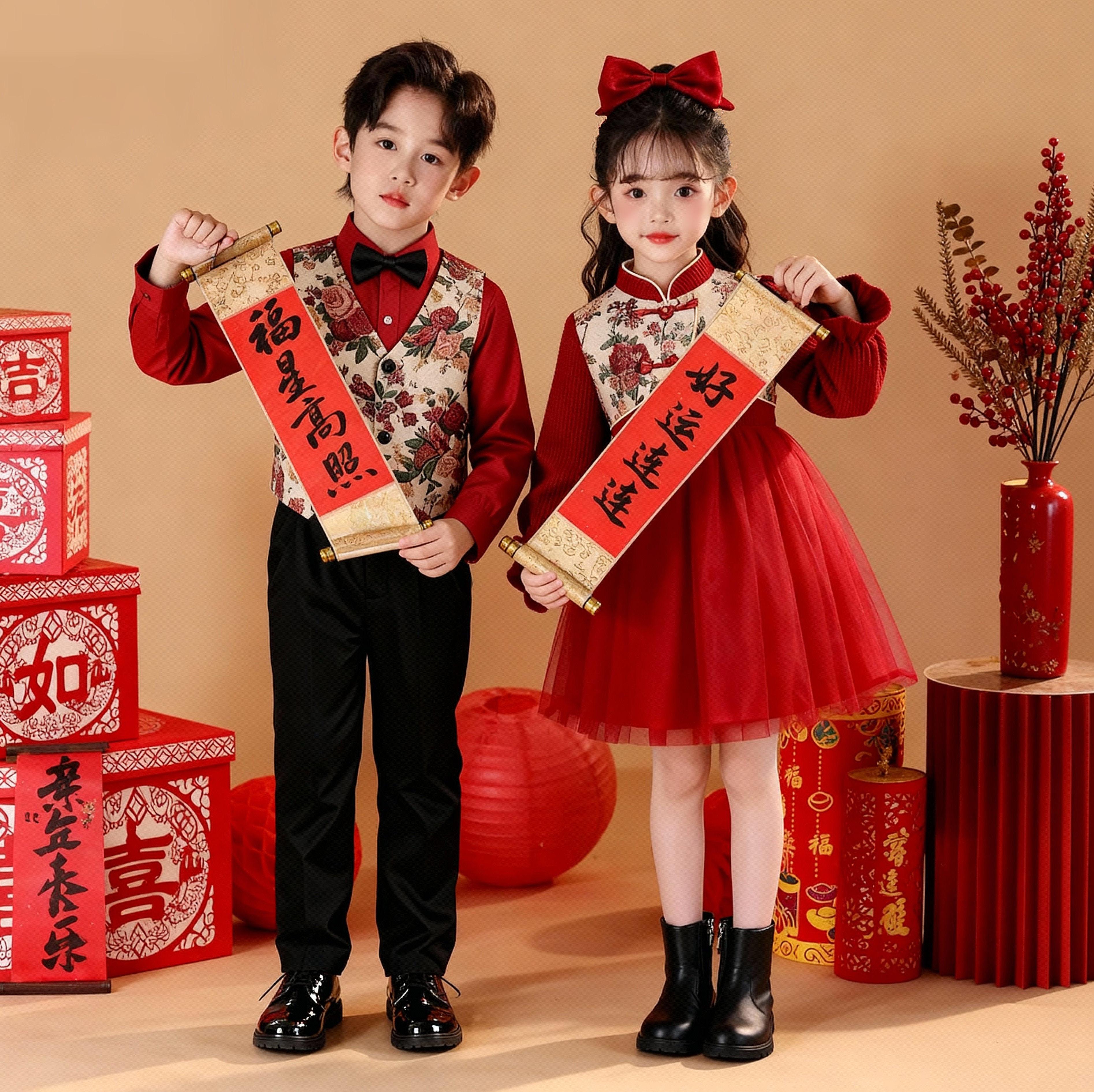 元旦新款小梦娃少儿演出服