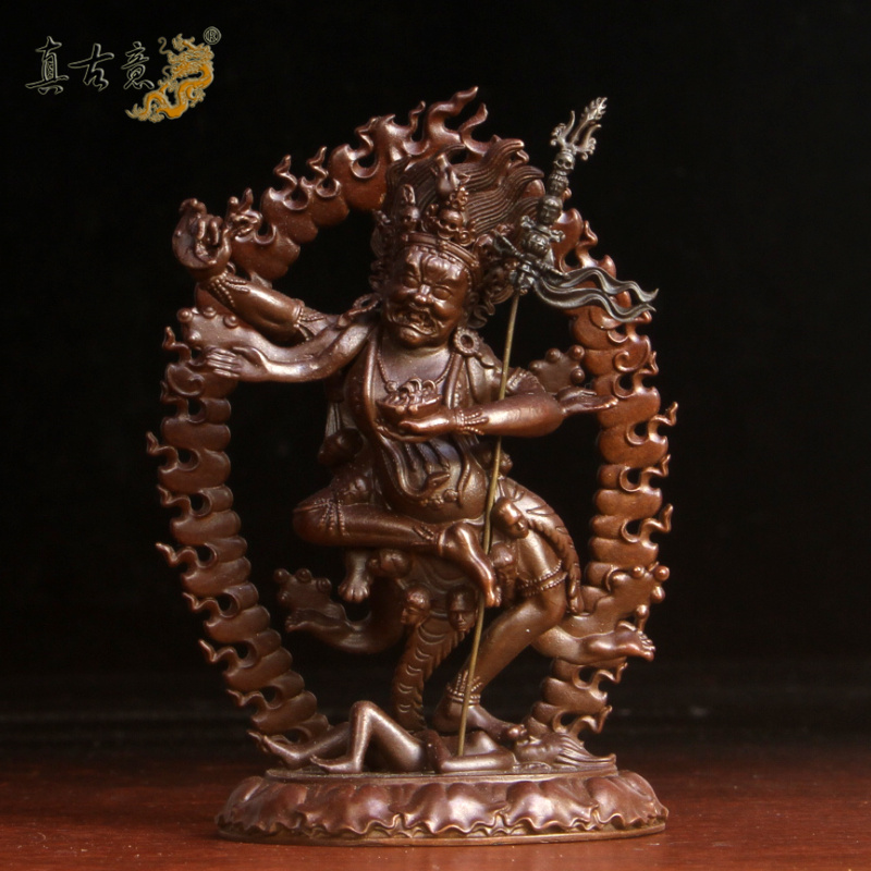 真古意 铜愤怒佛母空行母佛像摆件藏传佛堂居家供奉工艺品摆设