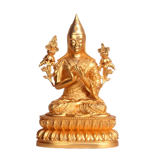 真古意 铜麦彭仁波切佛像摆件镀金宁玛巴大师如法造像藏传工艺