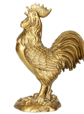纯铜大小号公鸡生肖风水工艺品