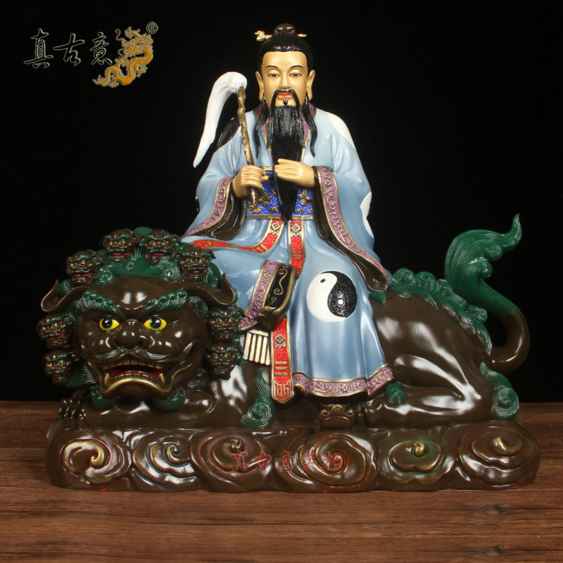 真古意  纯铜太乙真人神像摆件  黄铜太乙真人神像家居工艺品摆件