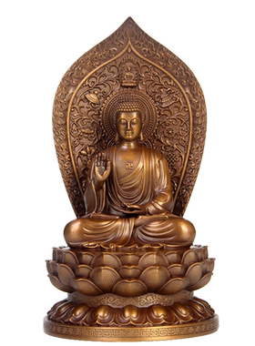 真古意纯铜释迦西方三圣佛像