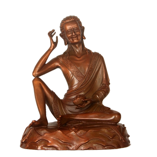 真古意 紫铜米拉日巴佛像摆件噶举派四大祖师像居家供奉工艺品