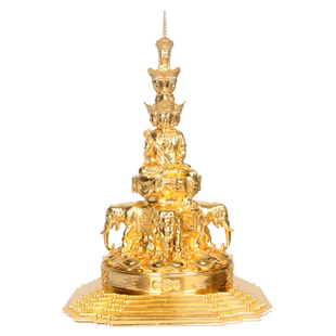 真古意 铜峨眉山金顶十方普贤摆件居家寺庙摆放普贤工艺品铜像