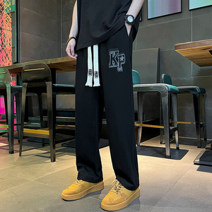 男春夏潮流运动卫裤长裤拖地休闲男直筒潮XZ1111K302P40图片