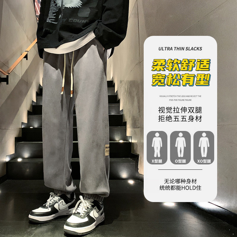 2024秋男士宽松卫裤个性休闲运动裤韩版束脚裤潮XZ1111~661P45图片