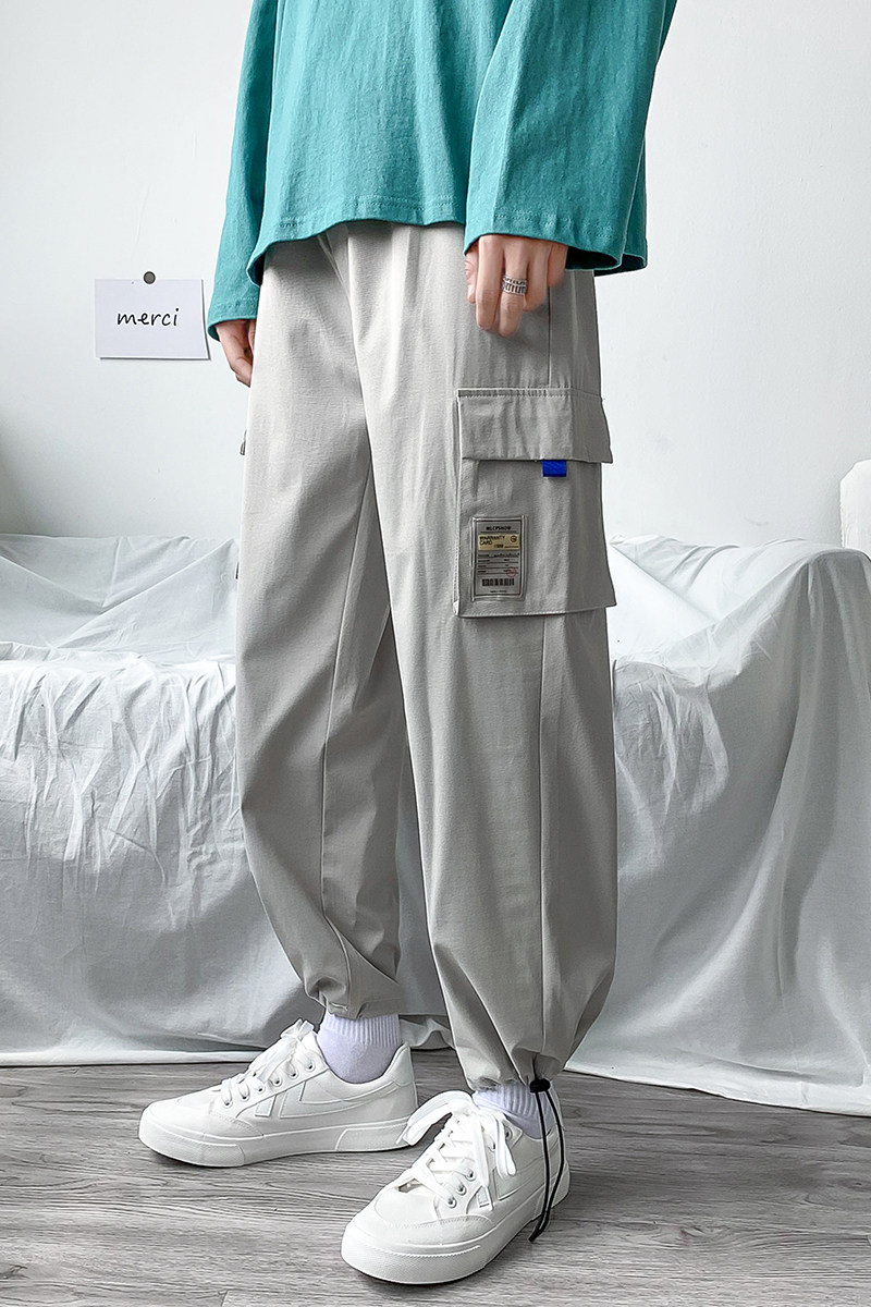 港风潮男长裤束脚直筒工装裤多口袋机能男裤-45,男装休闲裤,星座1106-3（原星座1111）