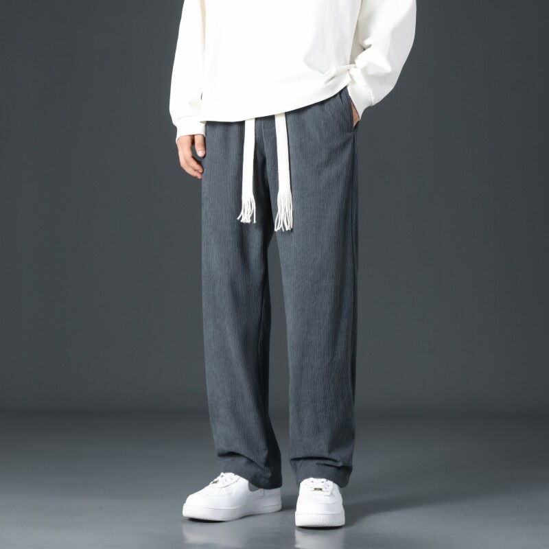 灰墙高品质男士运动裤灯芯绒宽松休闲裤直筒裤CK138P45,男装休闲裤,星座1106-3（原星座1111）