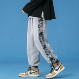 潮男男裤侧边拼接潮流直筒裤束脚裤A2109，男装休闲裤，星座1106-3（原星座1111）