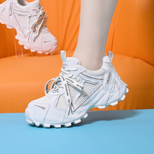 老爹鞋女款2026新款显脚小夏季网面女鞋厚底运动鞋配阔腿裤的鞋子