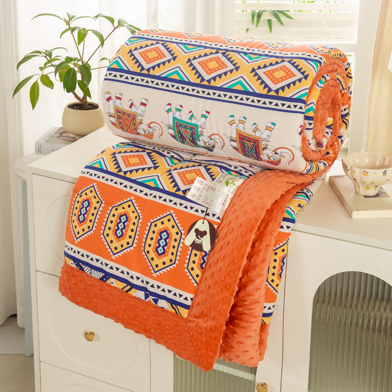 官方旗舰店A类婴儿纯棉豆豆被可机洗空调春秋冬被儿童保暖毛毯被