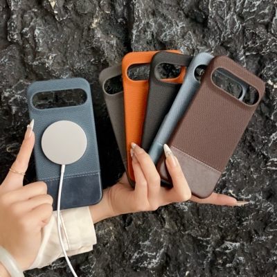 适用谷歌Pixel 8/Pixel 9 Pro/Pixel 10 Pro手机壳布纹拼接半包硬壳磁吸支持无线充电