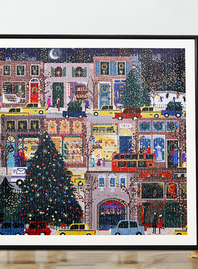 galison冬灯圣诞拼图框1000片50*75框架裱框铝合金实木框定制画框