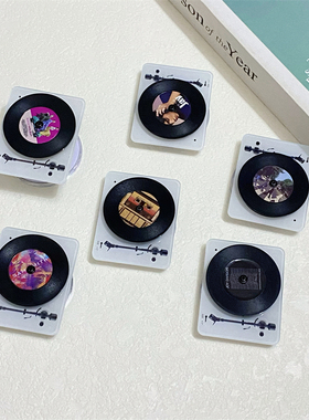 潮牌音乐唱片磁吸气囊支架Magsafe啪嗒伸缩通用苹果华为折叠